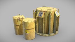 Radioactive waste barrels