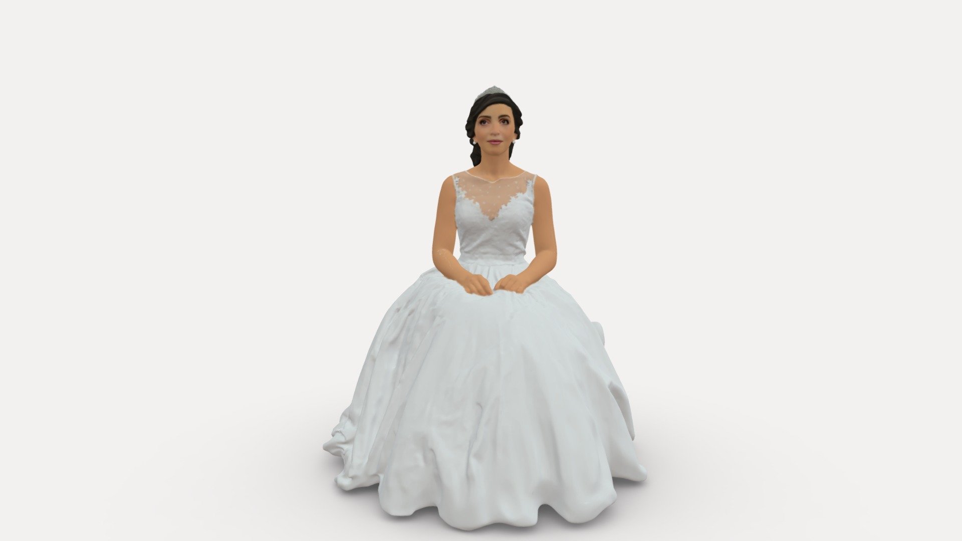 Sitting Bride 0834 3d model