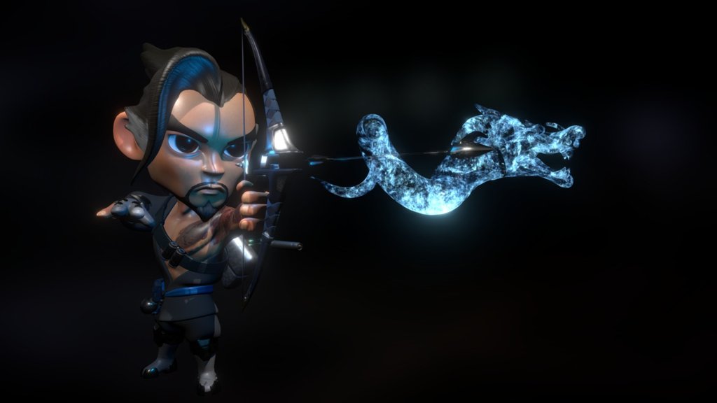 Chibi Hanzo (Overwatch) 3d model