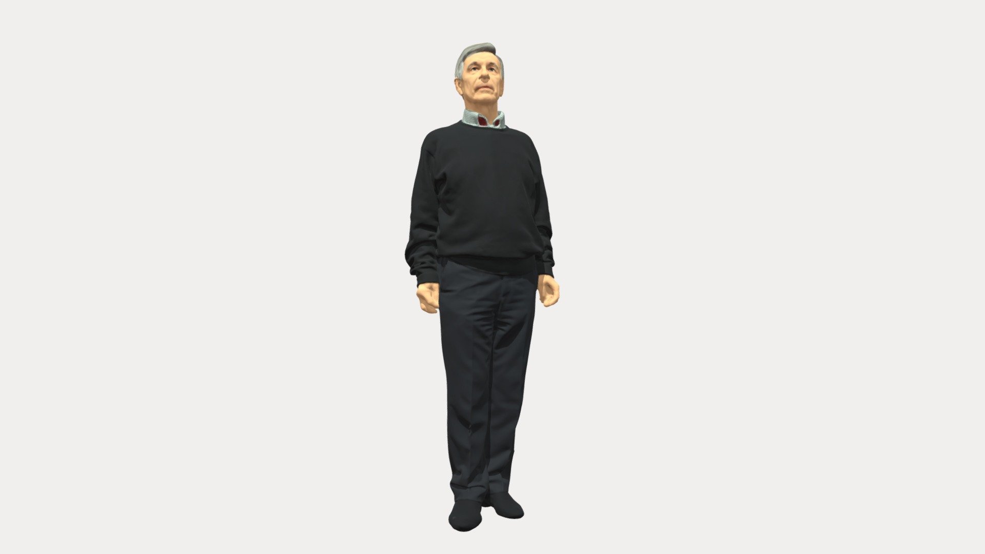 Old man in black sweater 0563 3d model