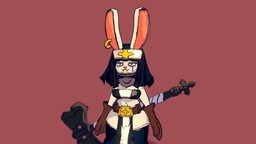 Blanca, a bunny barbarian [Design by @Uri_V_Art]