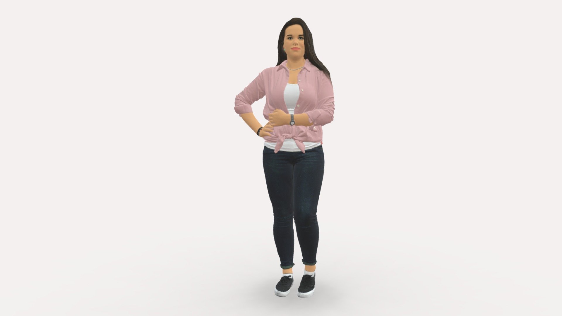 Girl In Pink Sweater 0004 3d model