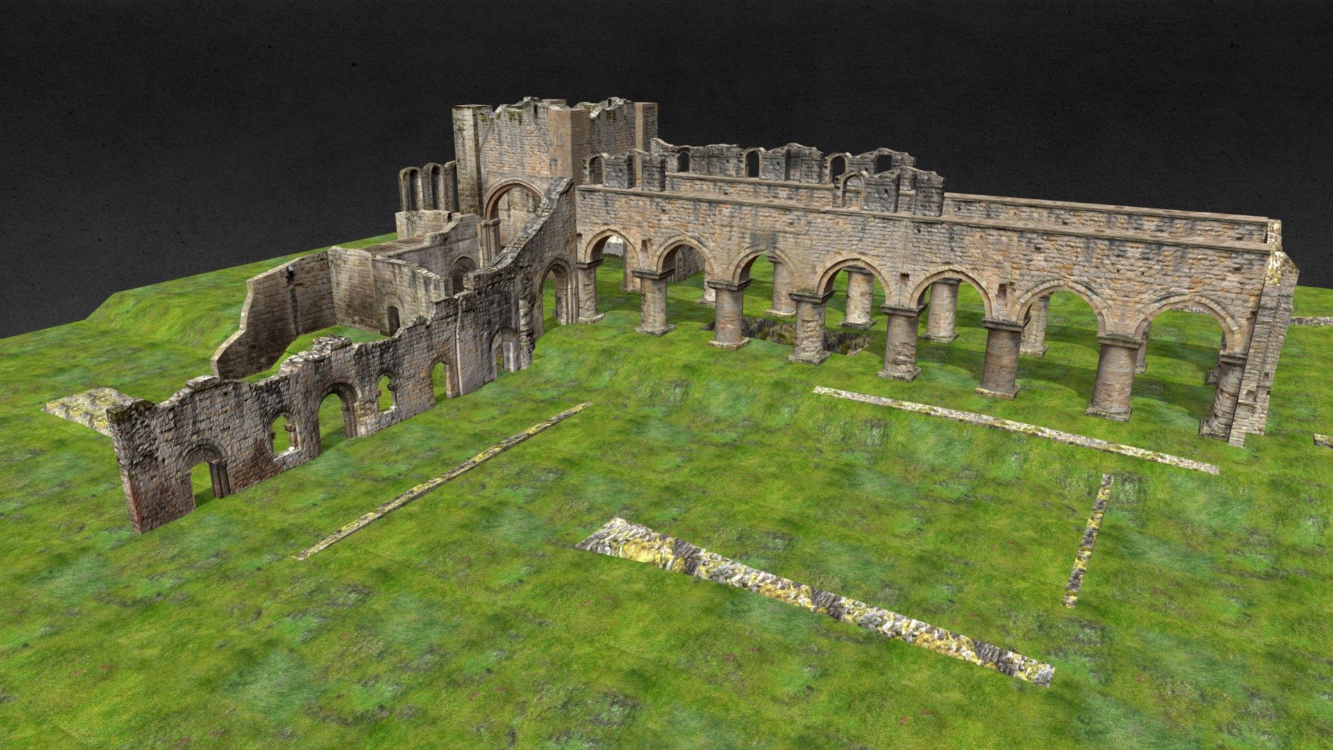 Abbey Ruins Monastery 3d model