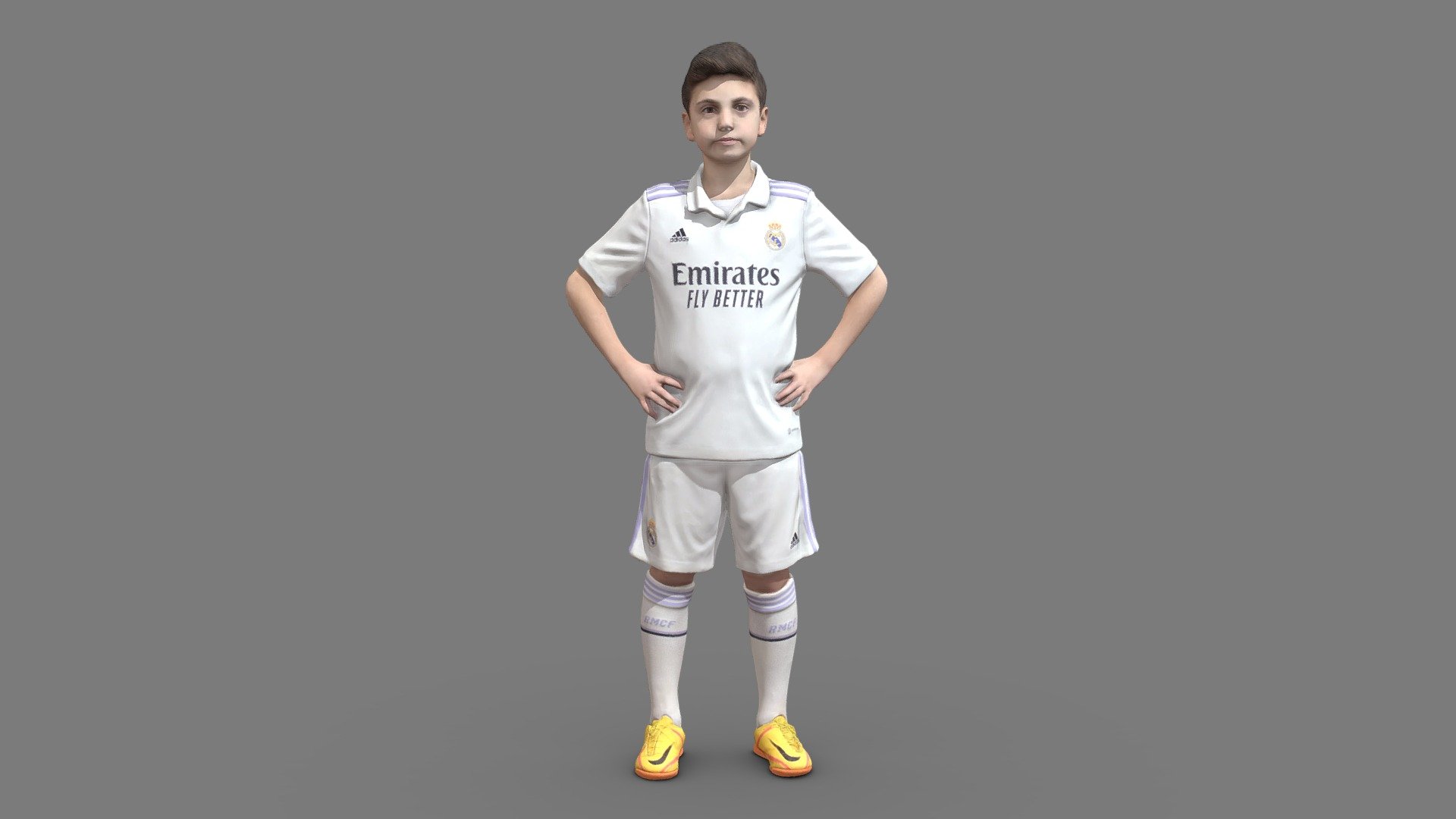 Child fan of real madrid 3d model