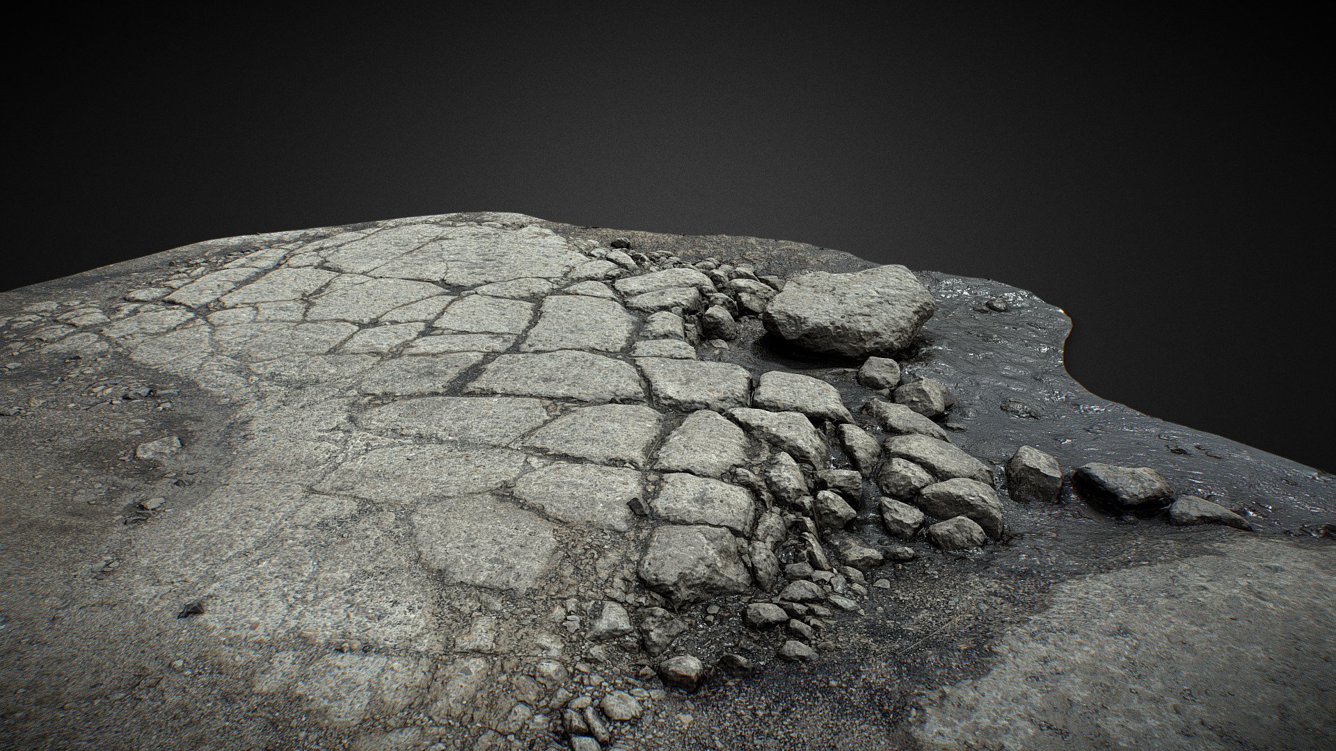 Cracked Concrete Old 3D Scan 3d model