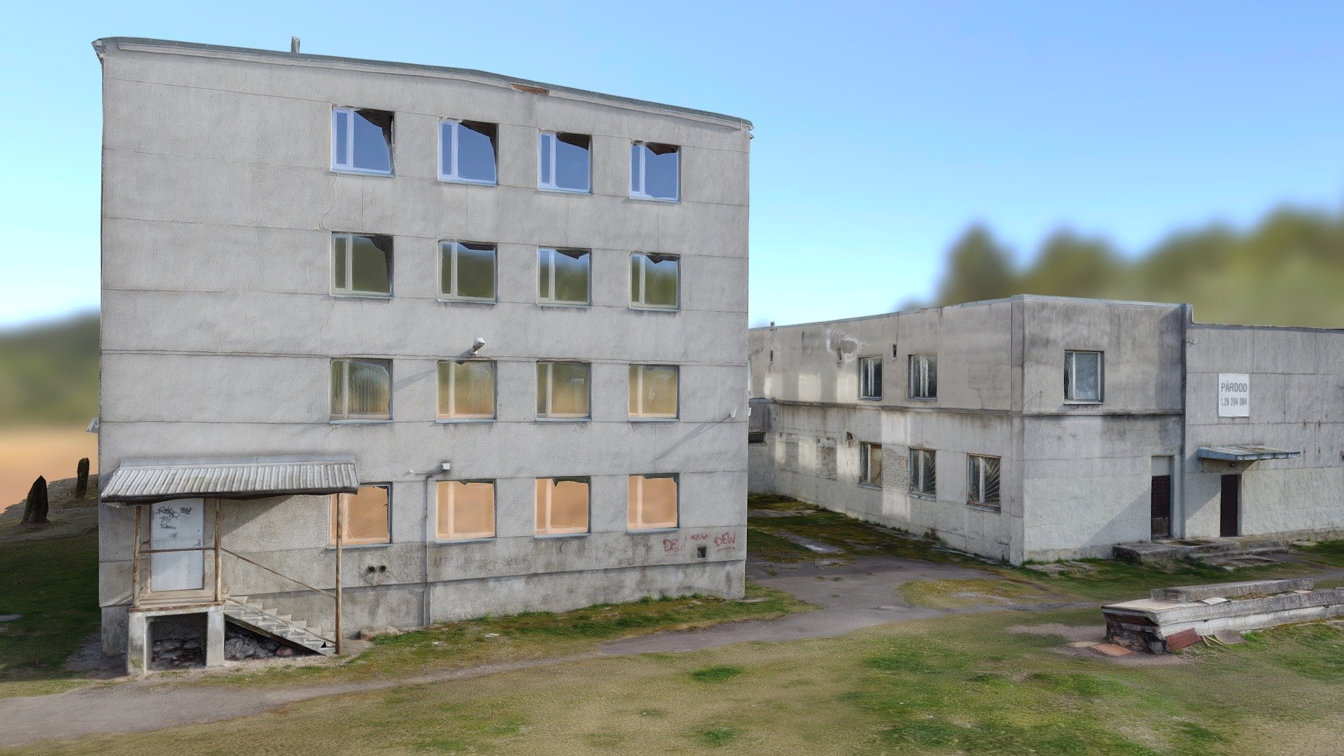 Abandoned 4-story Soviet School 3d model