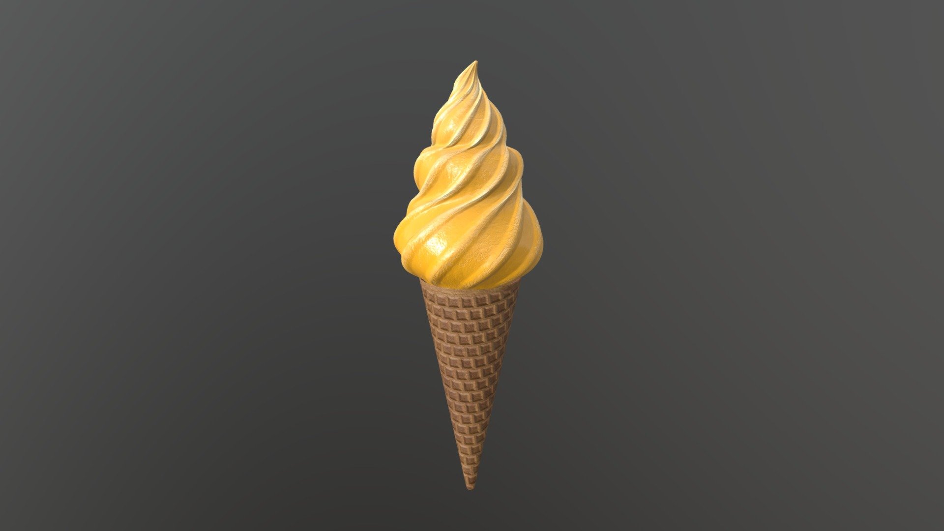 ice cream in waffle cone 3d model