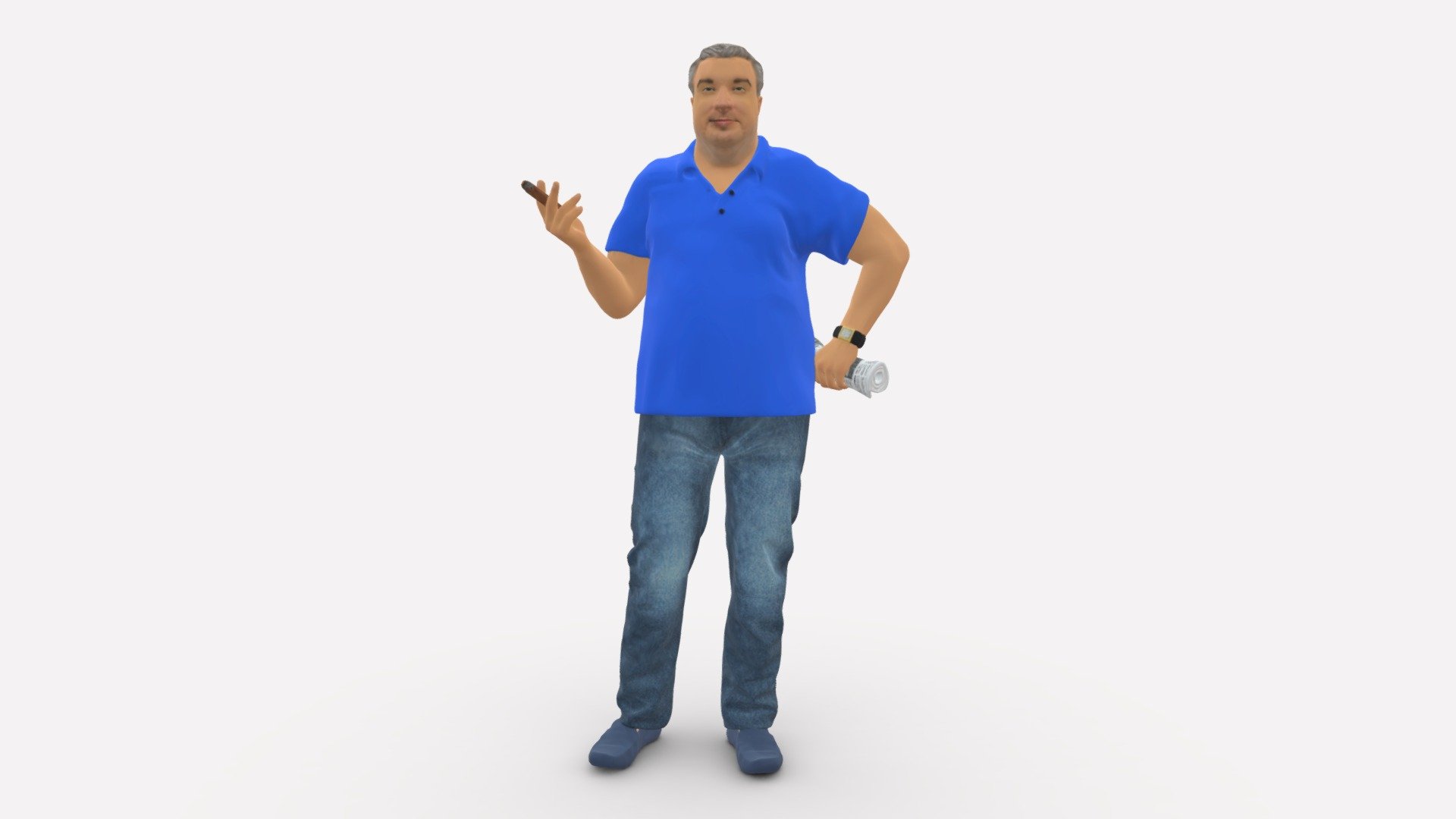 Man In Blue T-shirt 0271 3d model