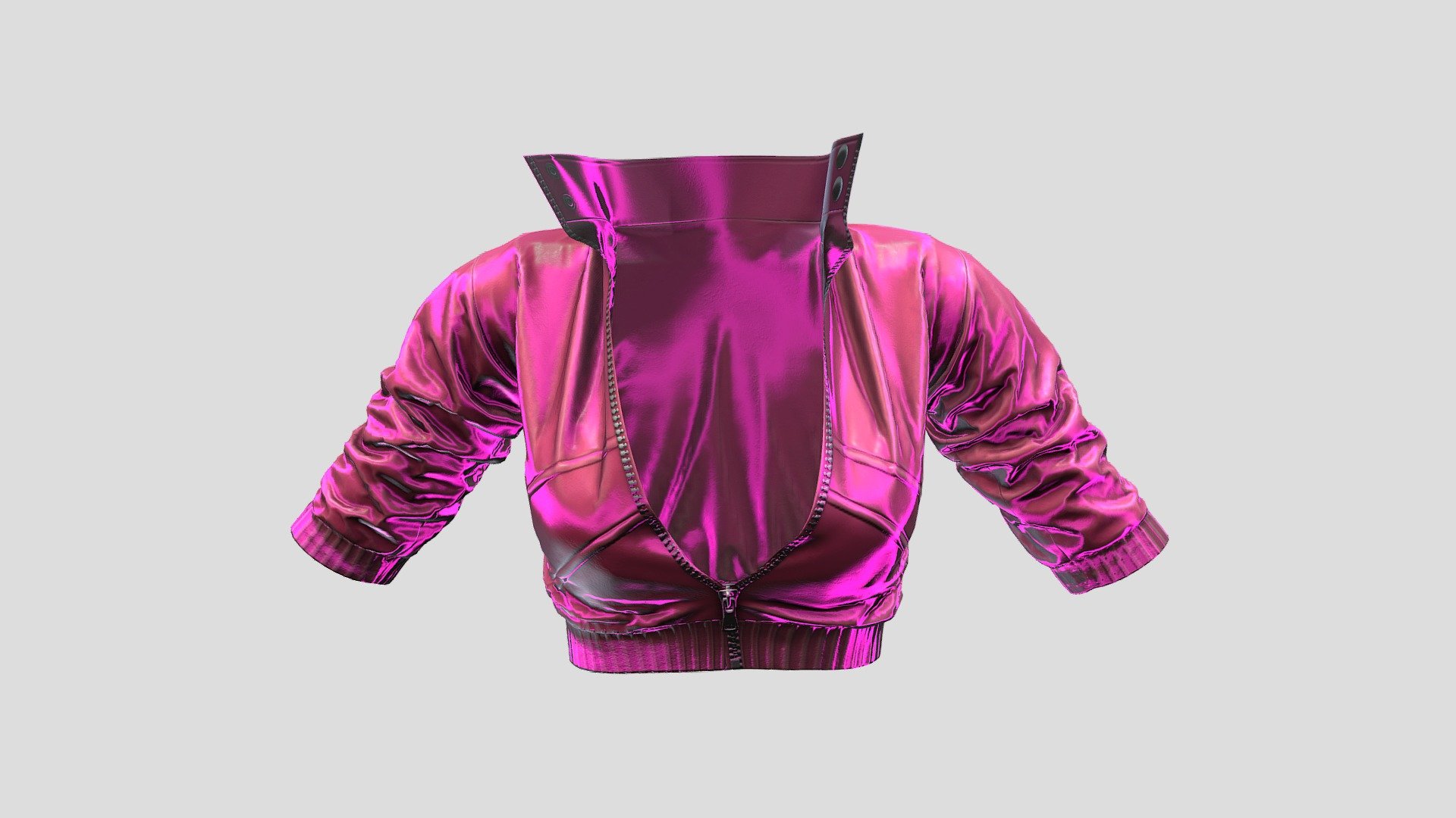 Female Pink Crop Jacket 3d model