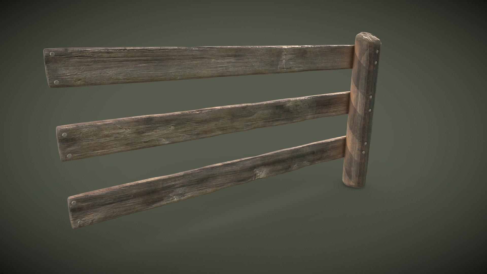 Old Wood Fence 3d model