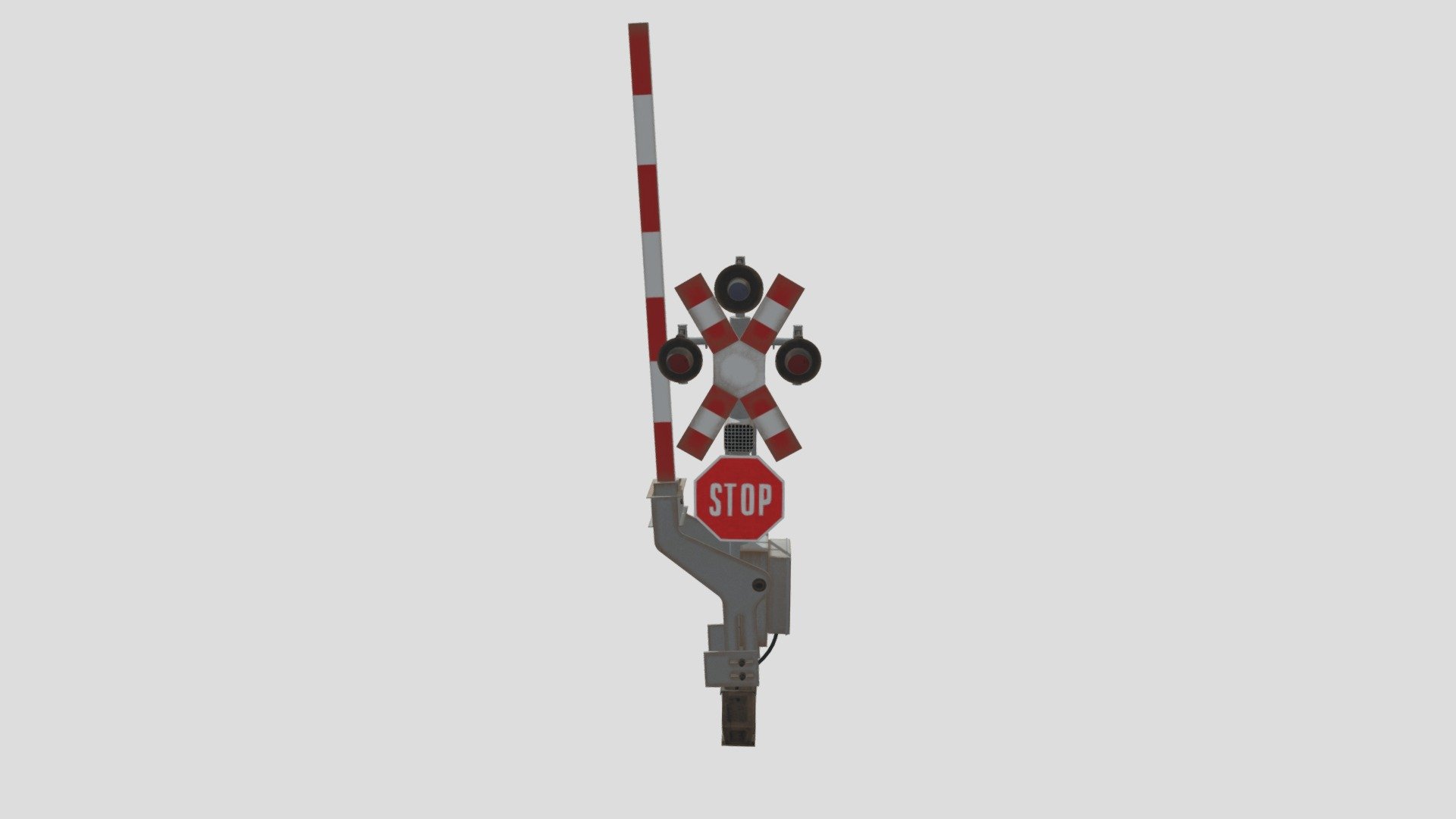 Rail Crossing Traffic Light Weathered 1 3d model