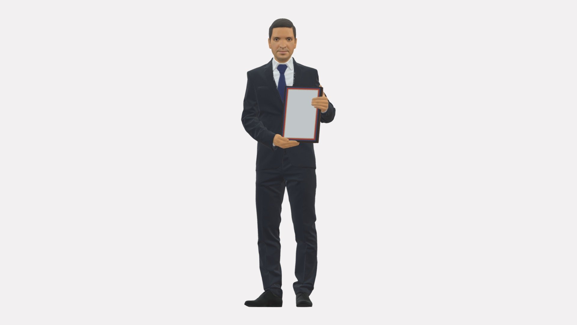 Man In blue suit diploma 0557 3d model