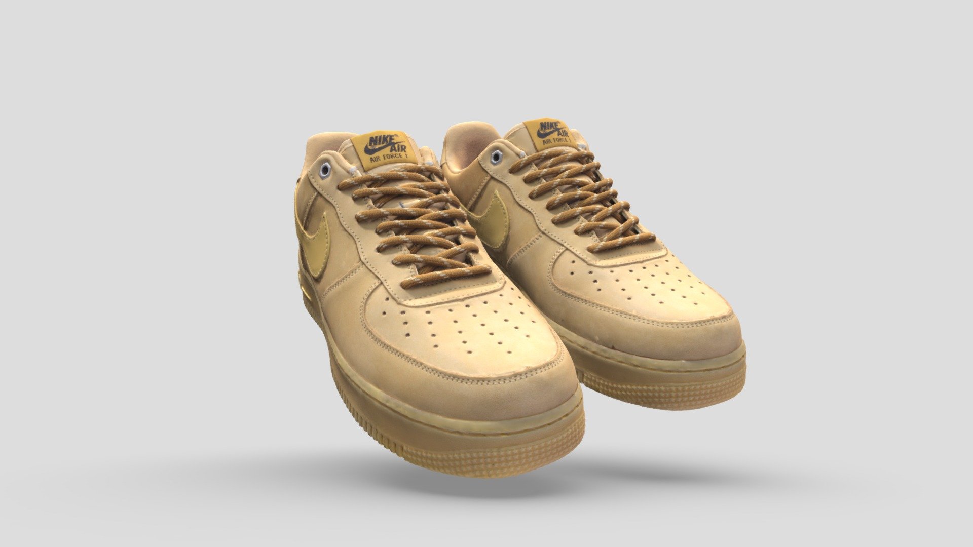 001212 Nike Air Force 1 Brown 3d model