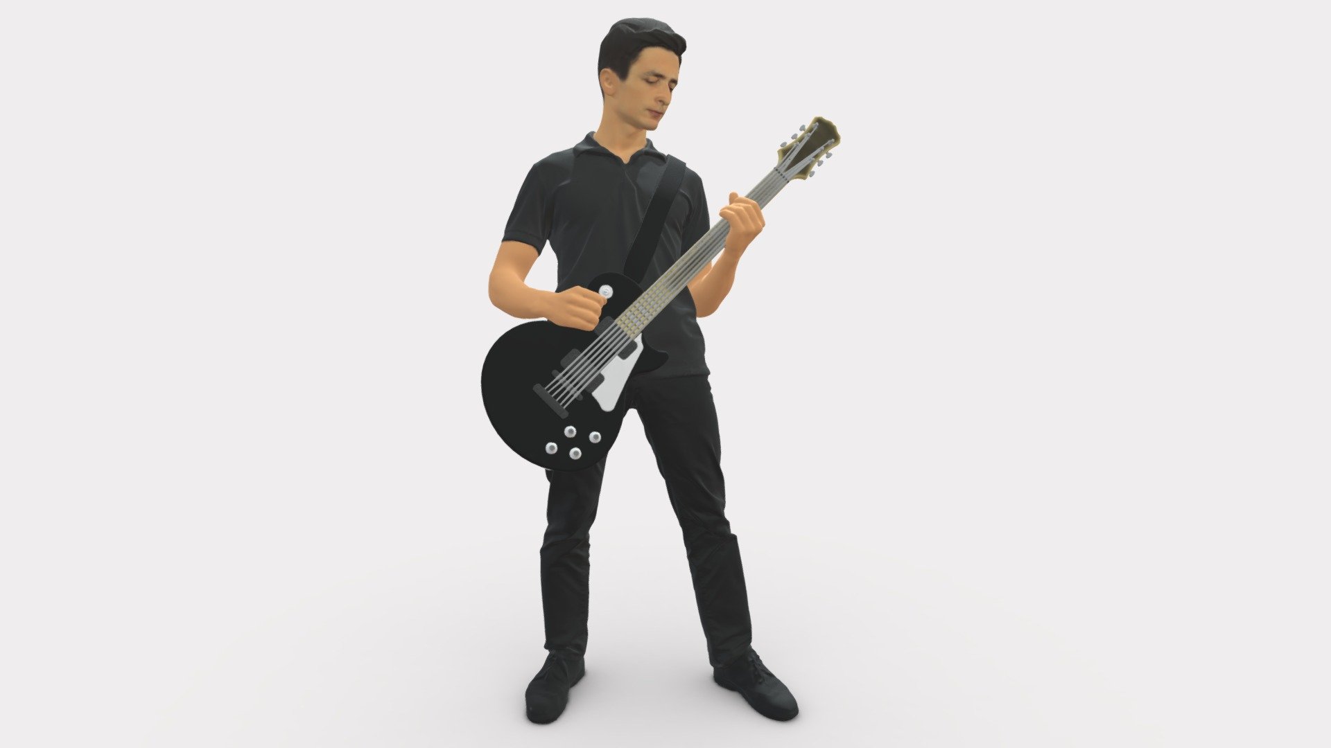 000967 guitarist 3d model