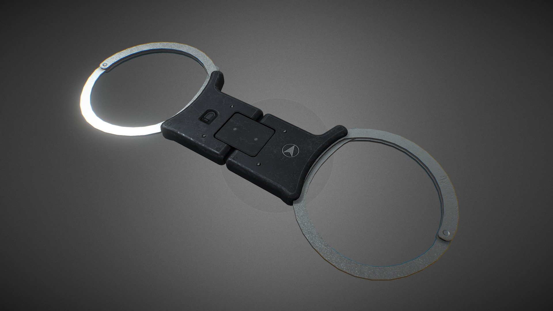 Rigid folding handcuffs 3d model