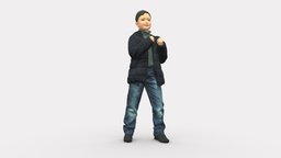 Kid in jeans dark_blue winter jacket 0538