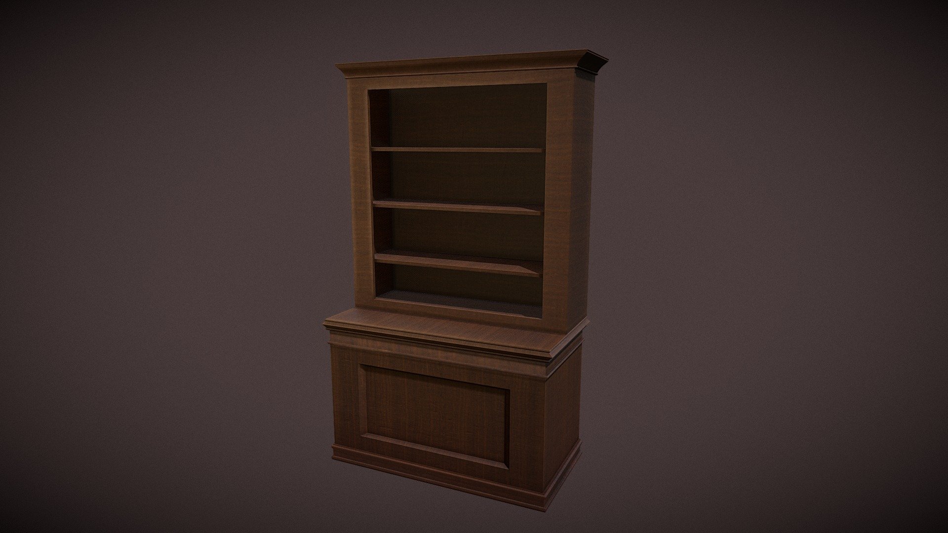 Wooden Bookshelf 3d model