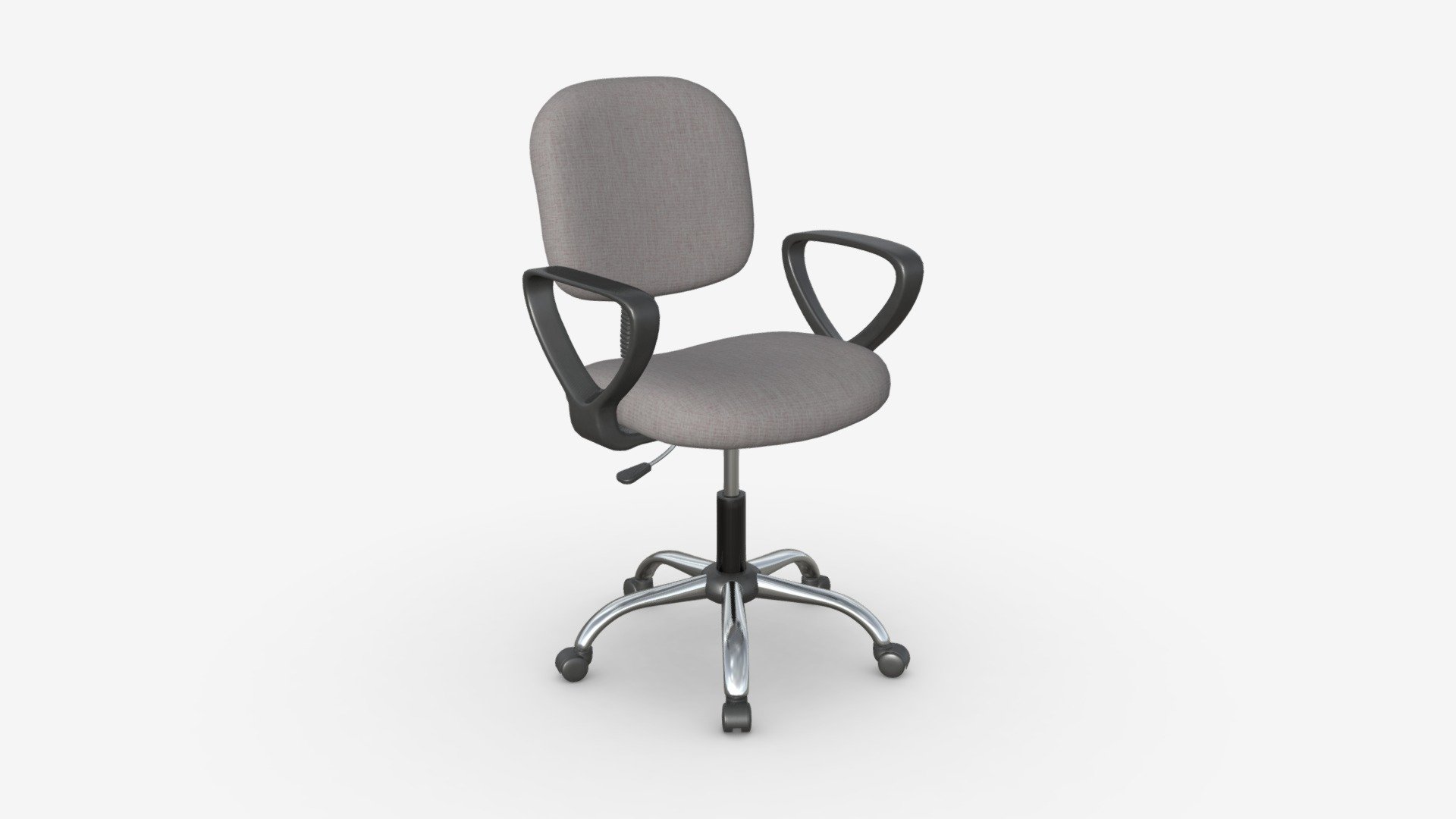 Office Chair with armrests and wheels 06 3d model