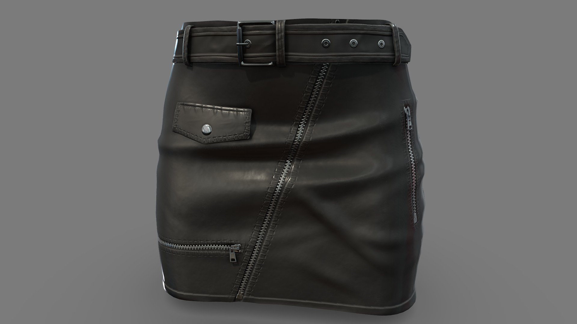 Female Mini Leather Skirt 3d model