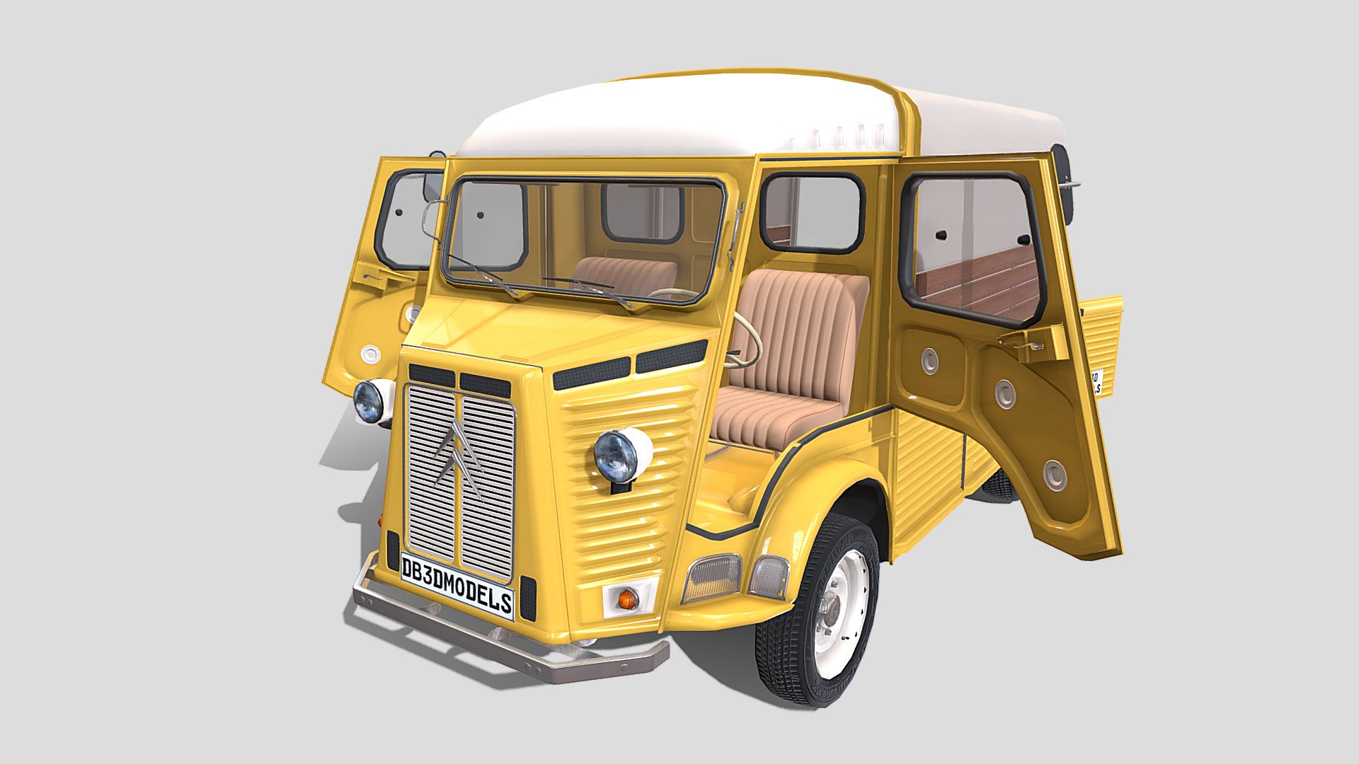 Citroen HY Pick Up with interior v1 3d model