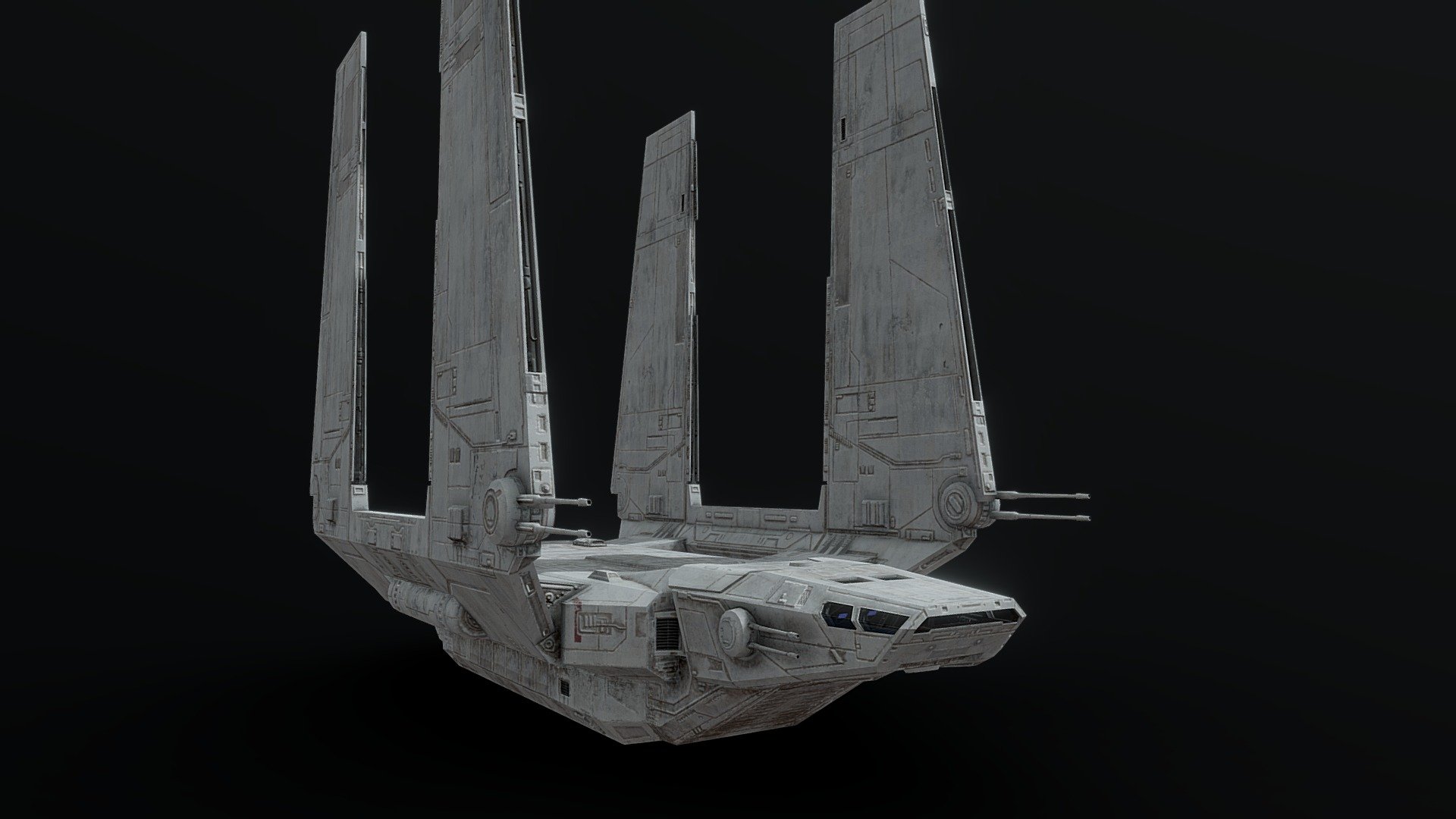 Low Poly Star Wars Zeta Shuttle 3d model