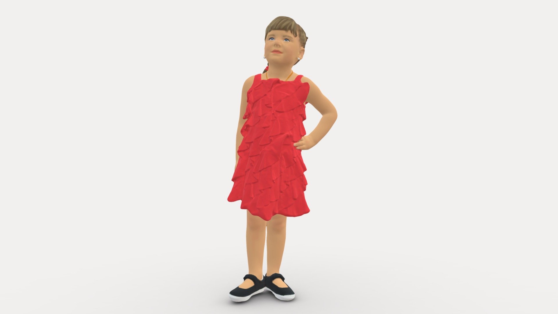 Girl In Red Dress 0129 3d model