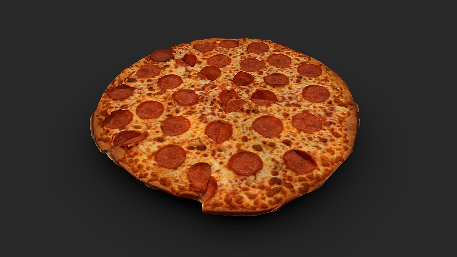 THIN CRUST PEPPERONI PIZZA 3D MODEL 3d model