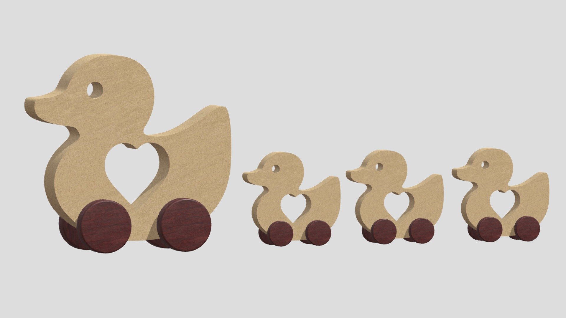 Wooden Toy Duck 3d model