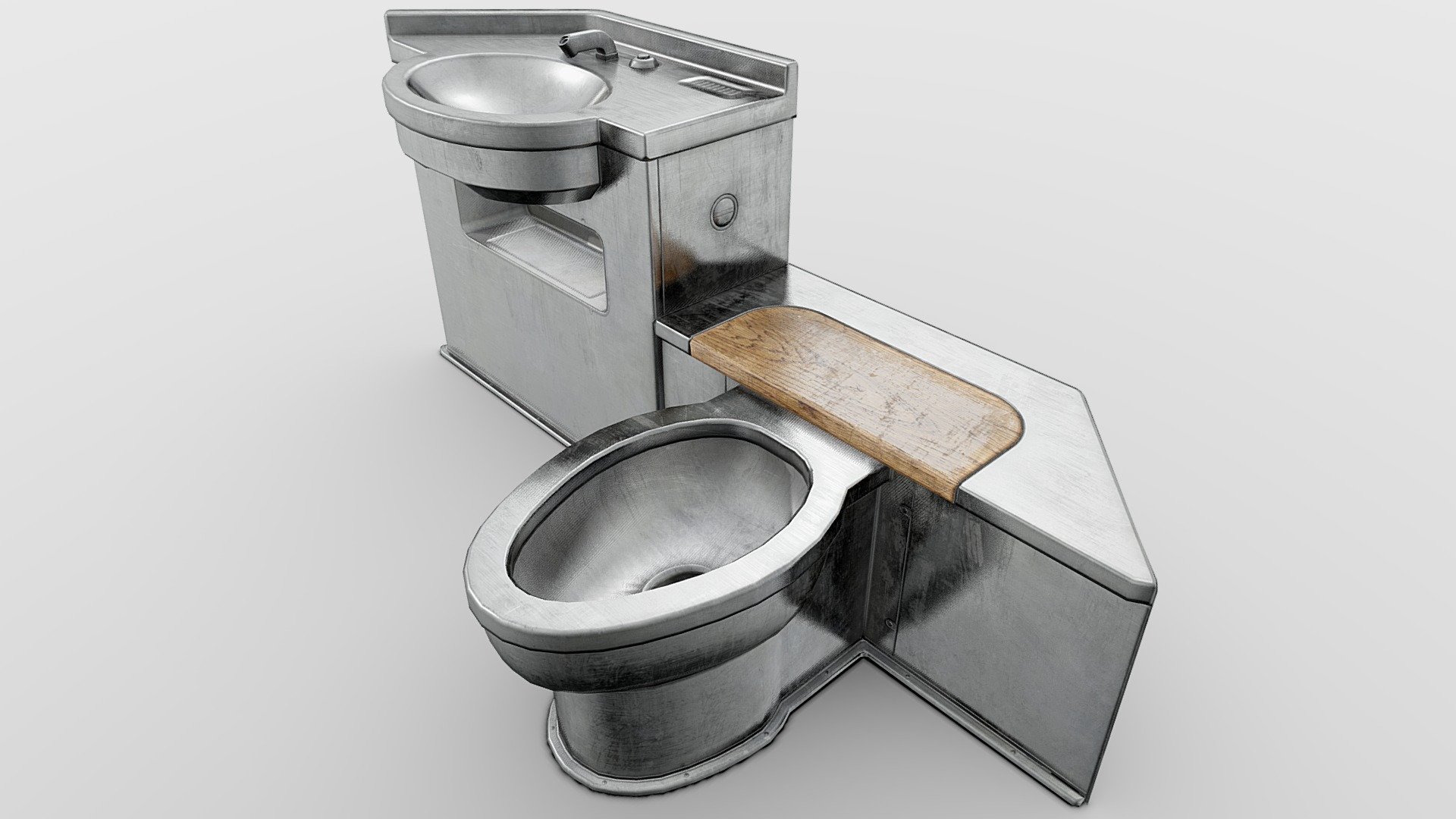 Prison Sink Toilet Wall Unit 3d model