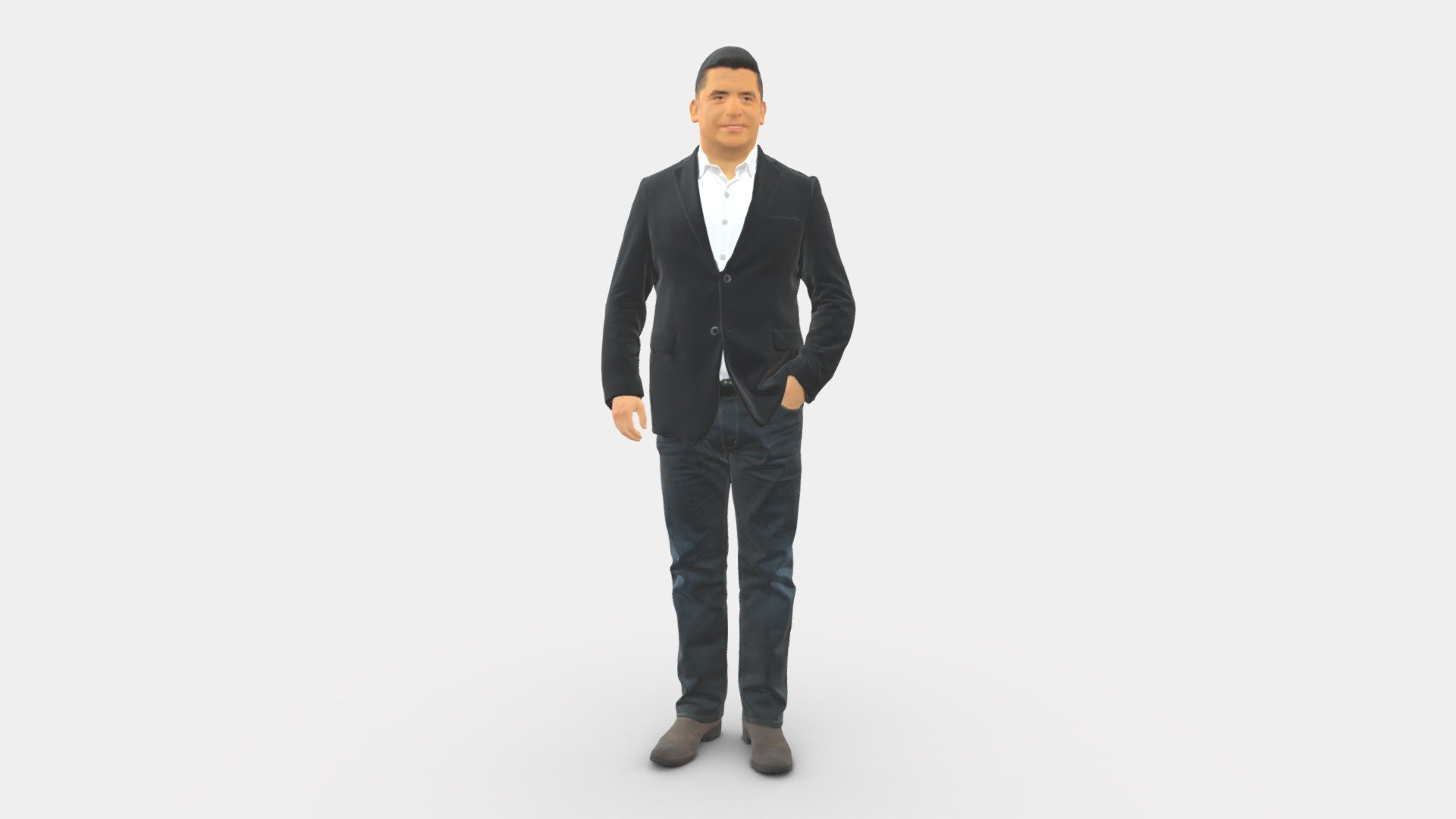 Man In Black Suit Top Jeans 0837 3d model