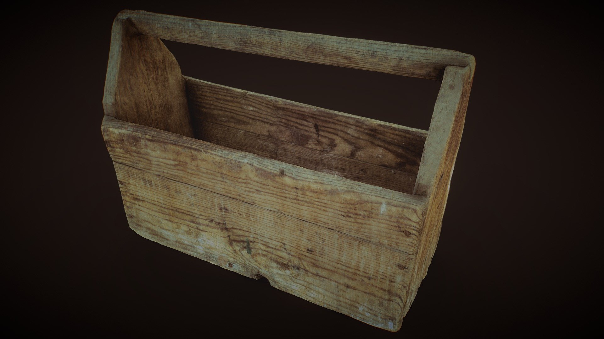 Old Wood Tool Box [RAW] 3d model