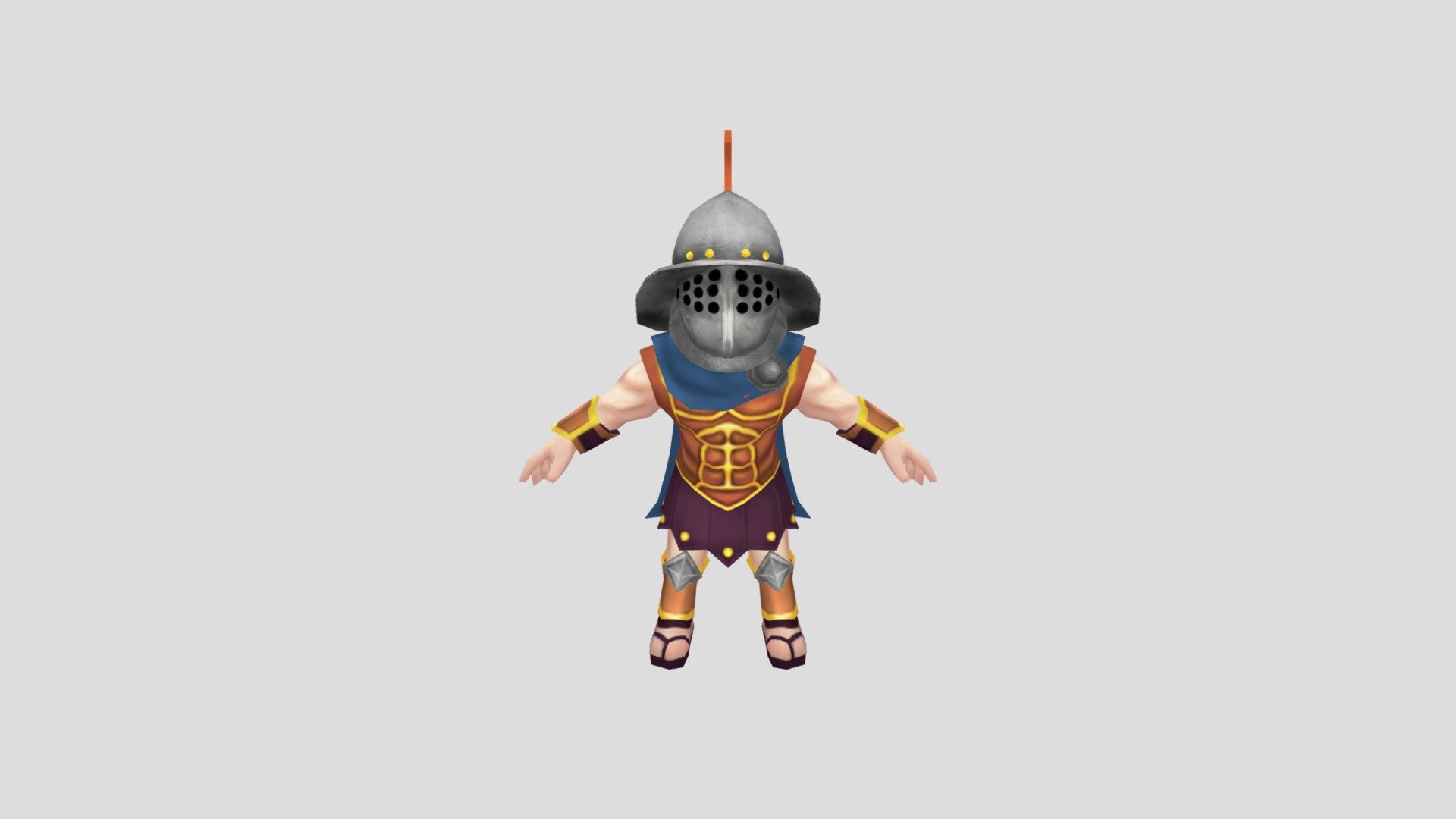 Chibi Gladiator LowPoly 3d model