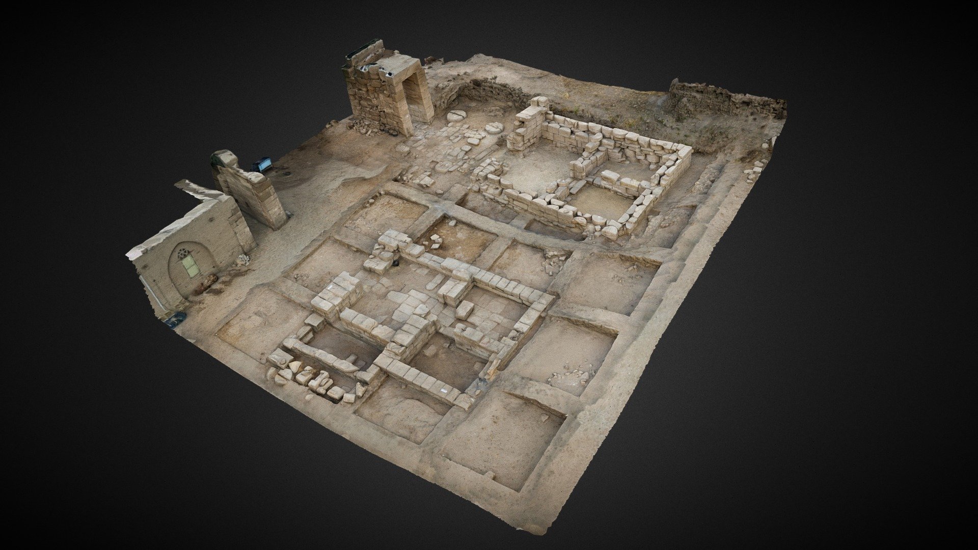 Two of the Osirian chapels, Karnak North 3d model