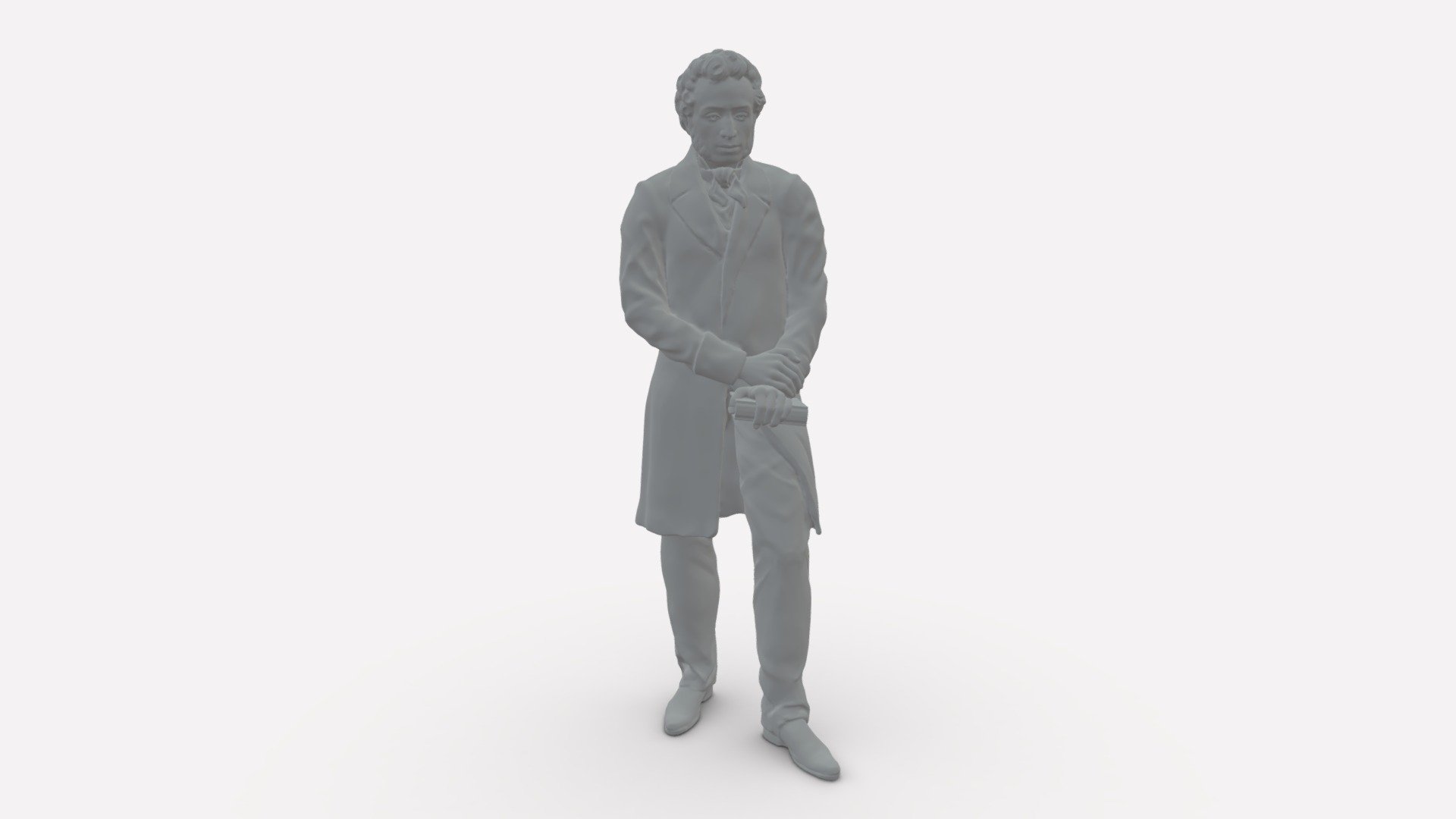 Statue of a poet from Russia 0314 3d model