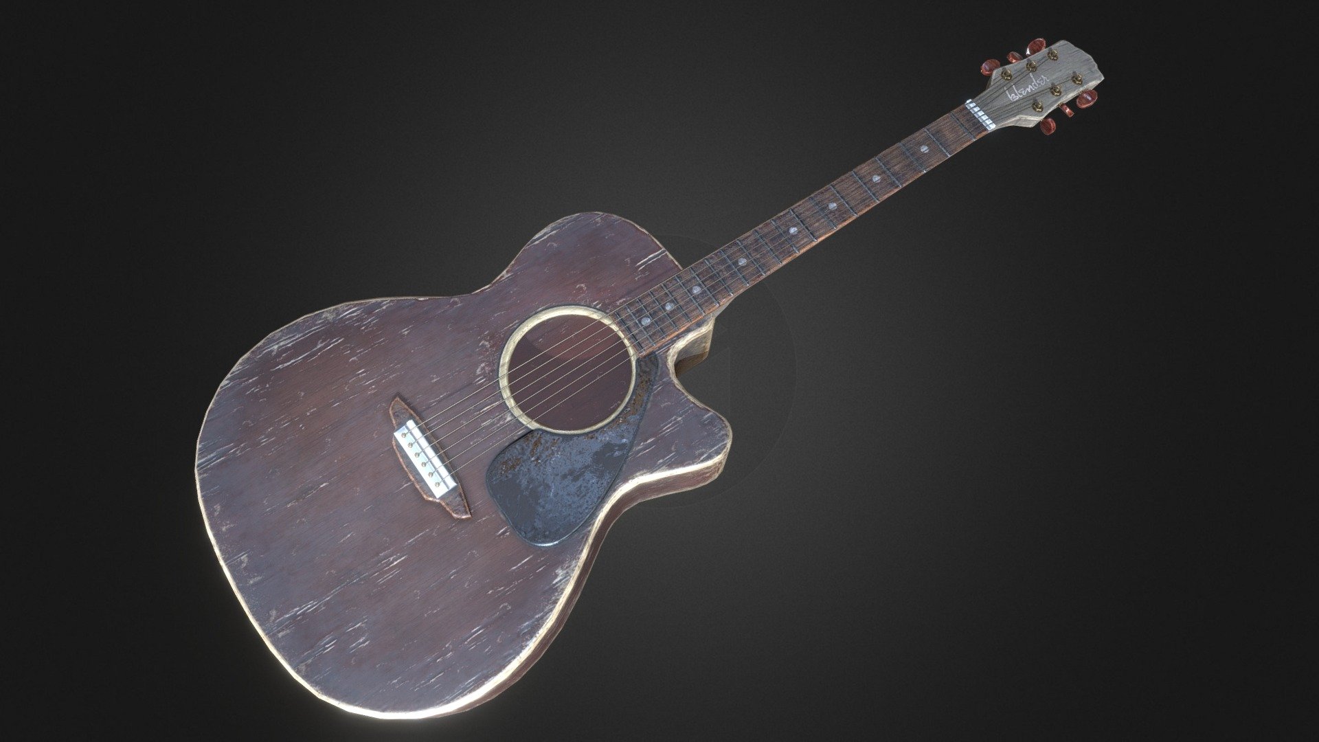 Guitar(Freelance, teamwork) 3d model