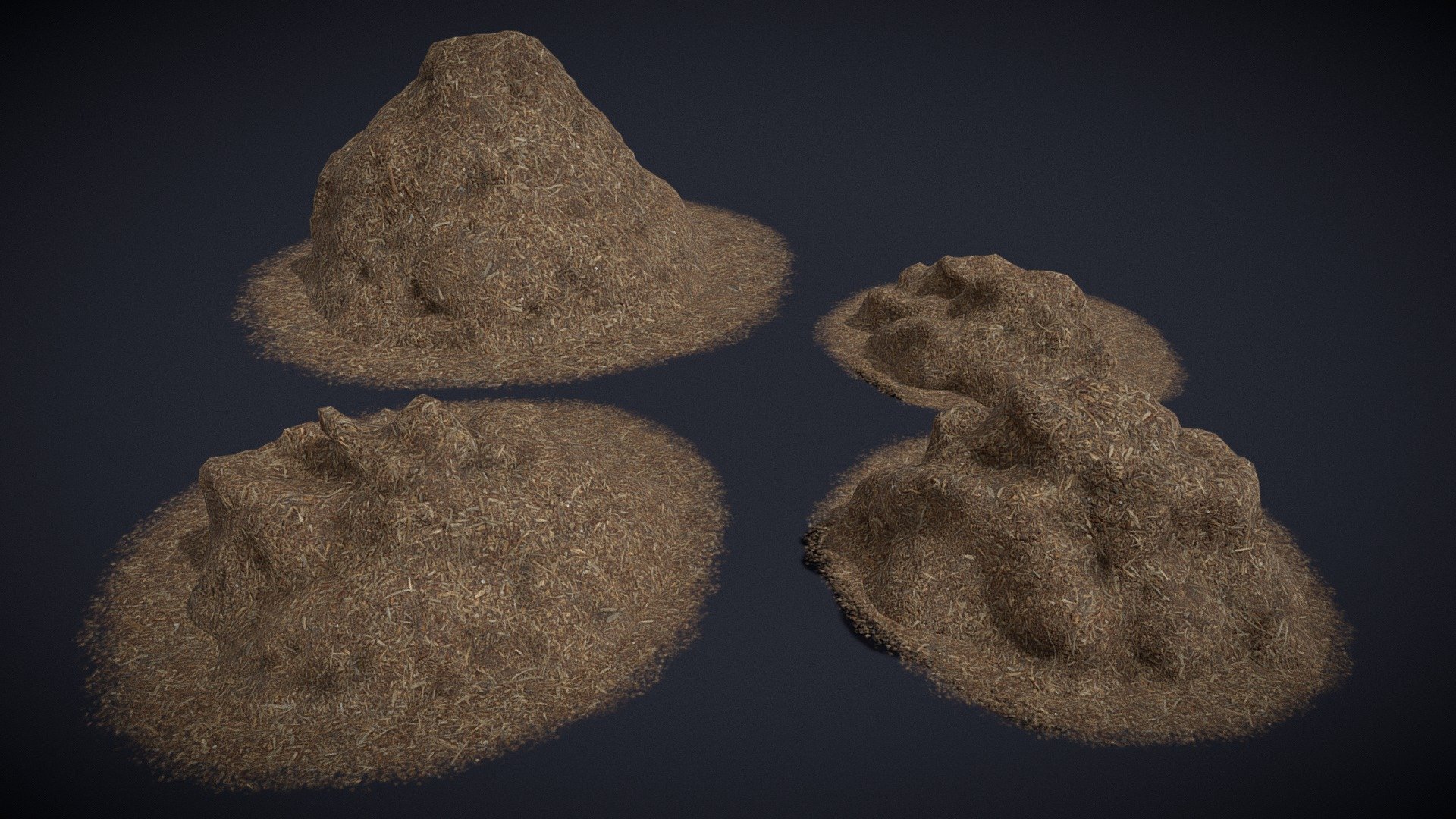 Wood Chip Piles 3d model