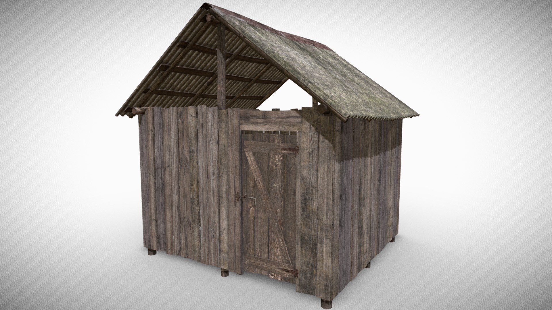 Old Wooden Shed 3d model