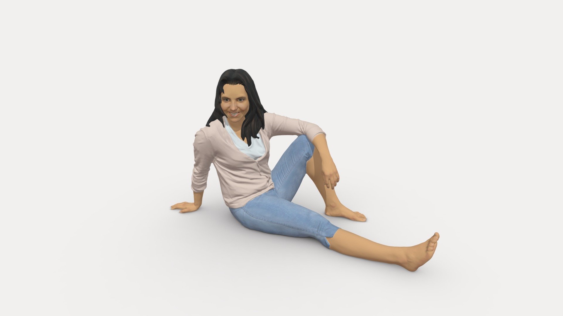 Sitting girl 0134 3d model