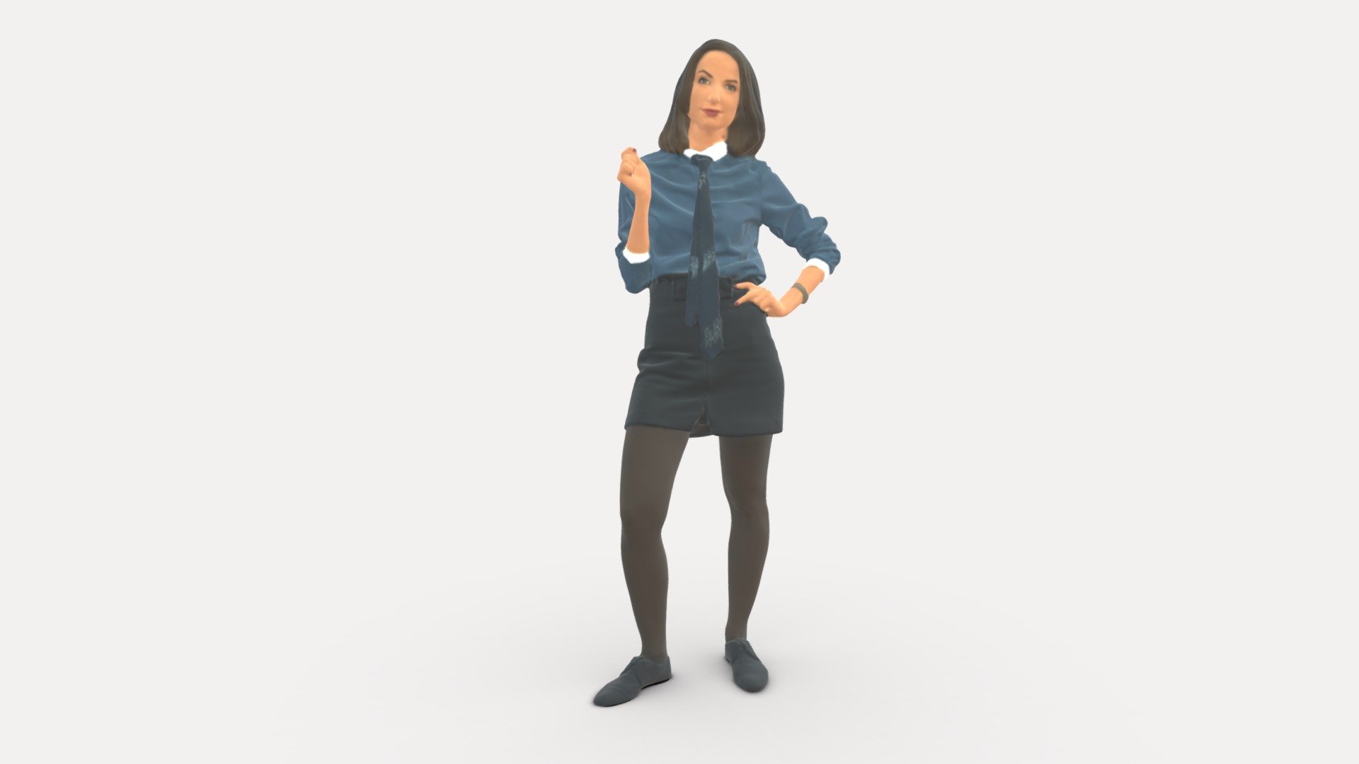 Woman in office dress hand on side 0857 3d model