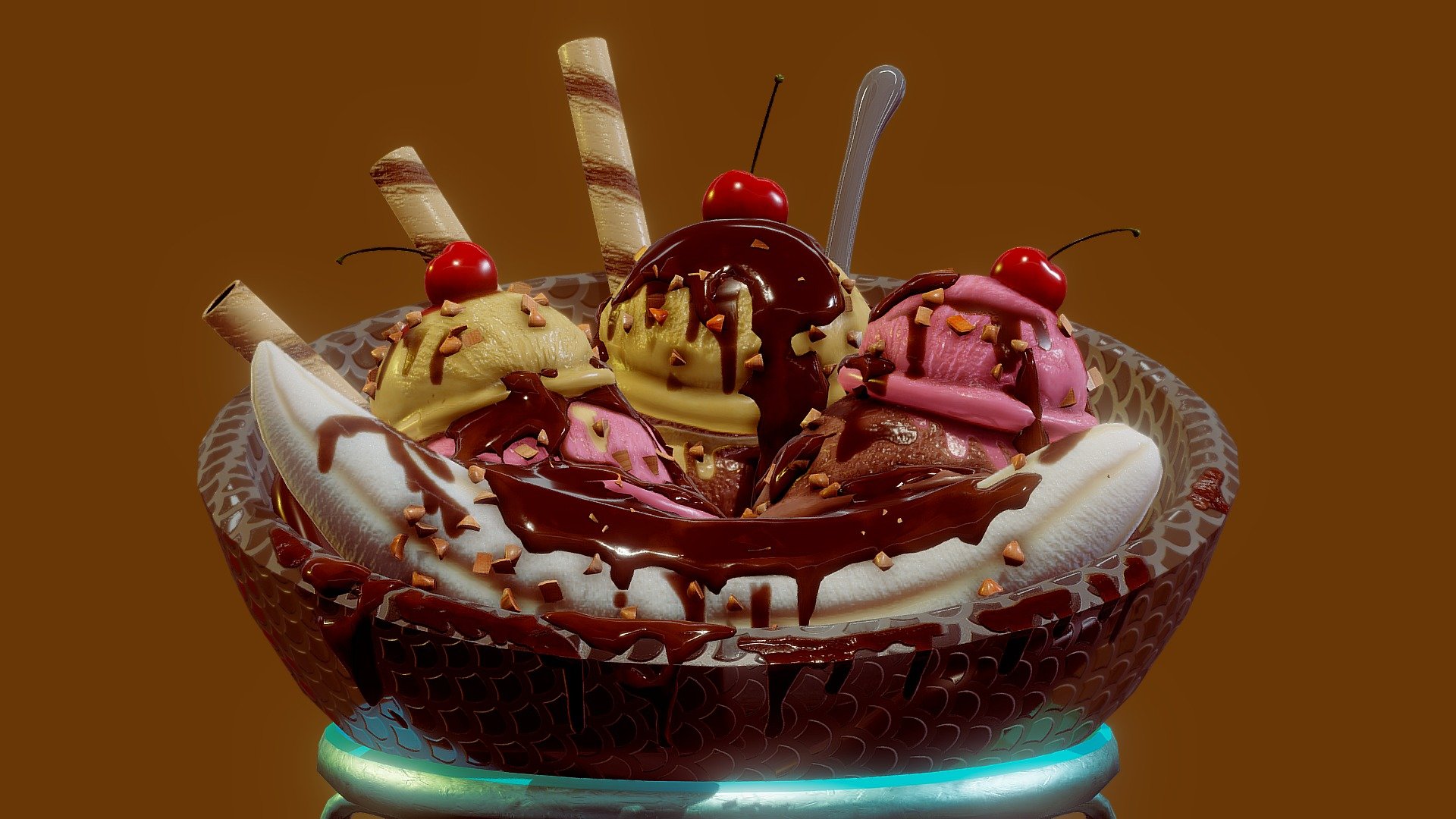 Banana Split Bowl 3d model