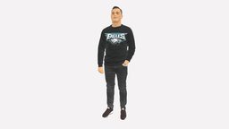 Man In Black Jersey Eagles 0553