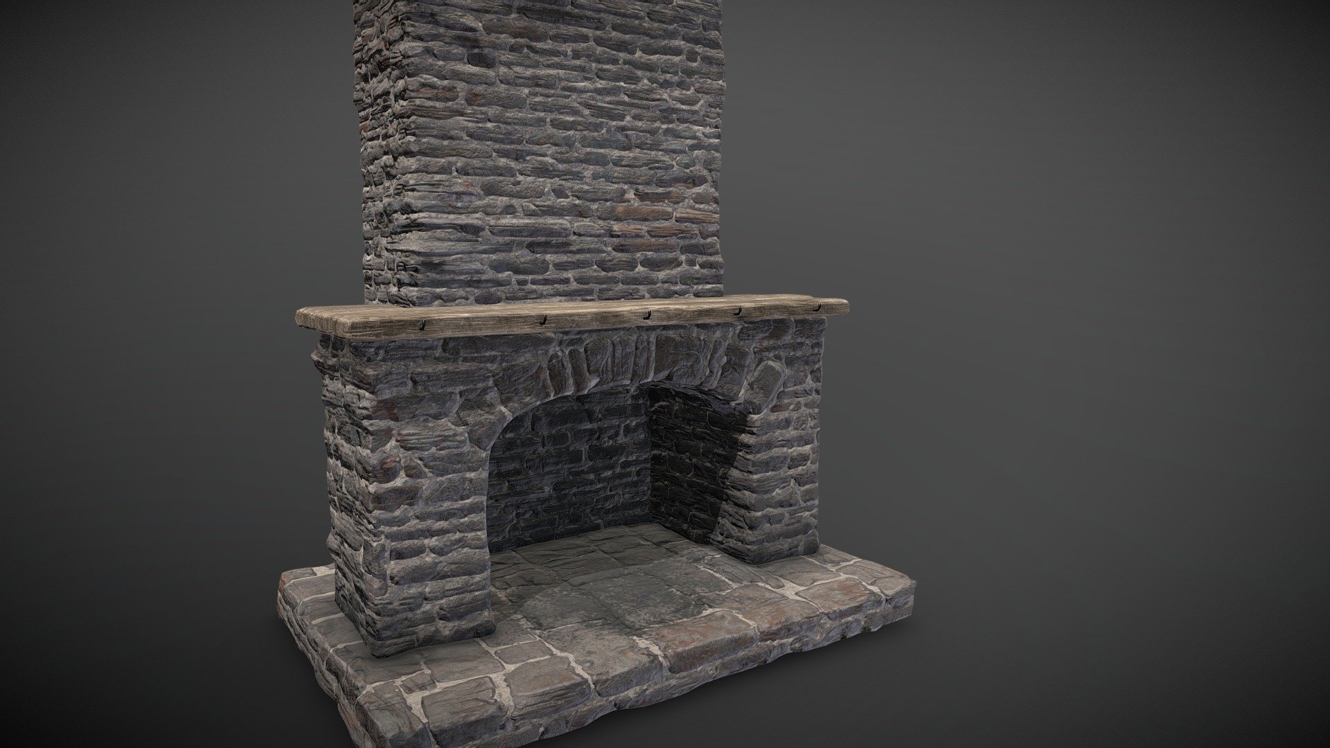 Old fashion fireplace 3d model