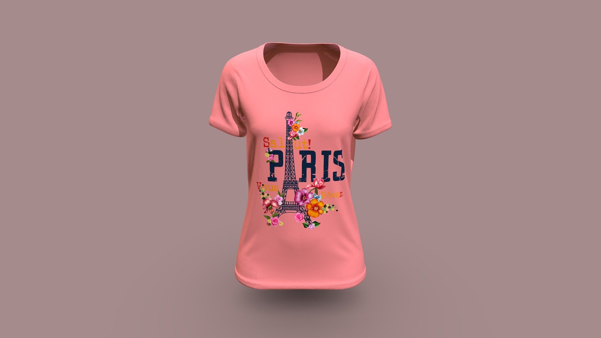 Short Sleeve T- Shirt Design 3d model