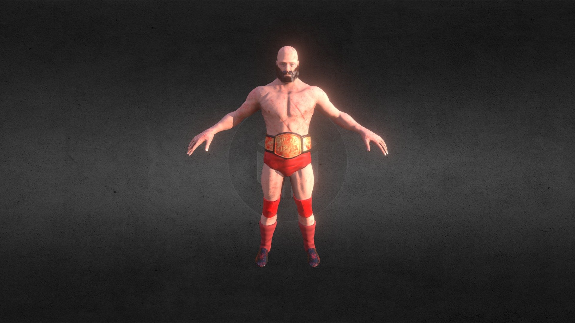 Wrestler (cover in blood) 3d model