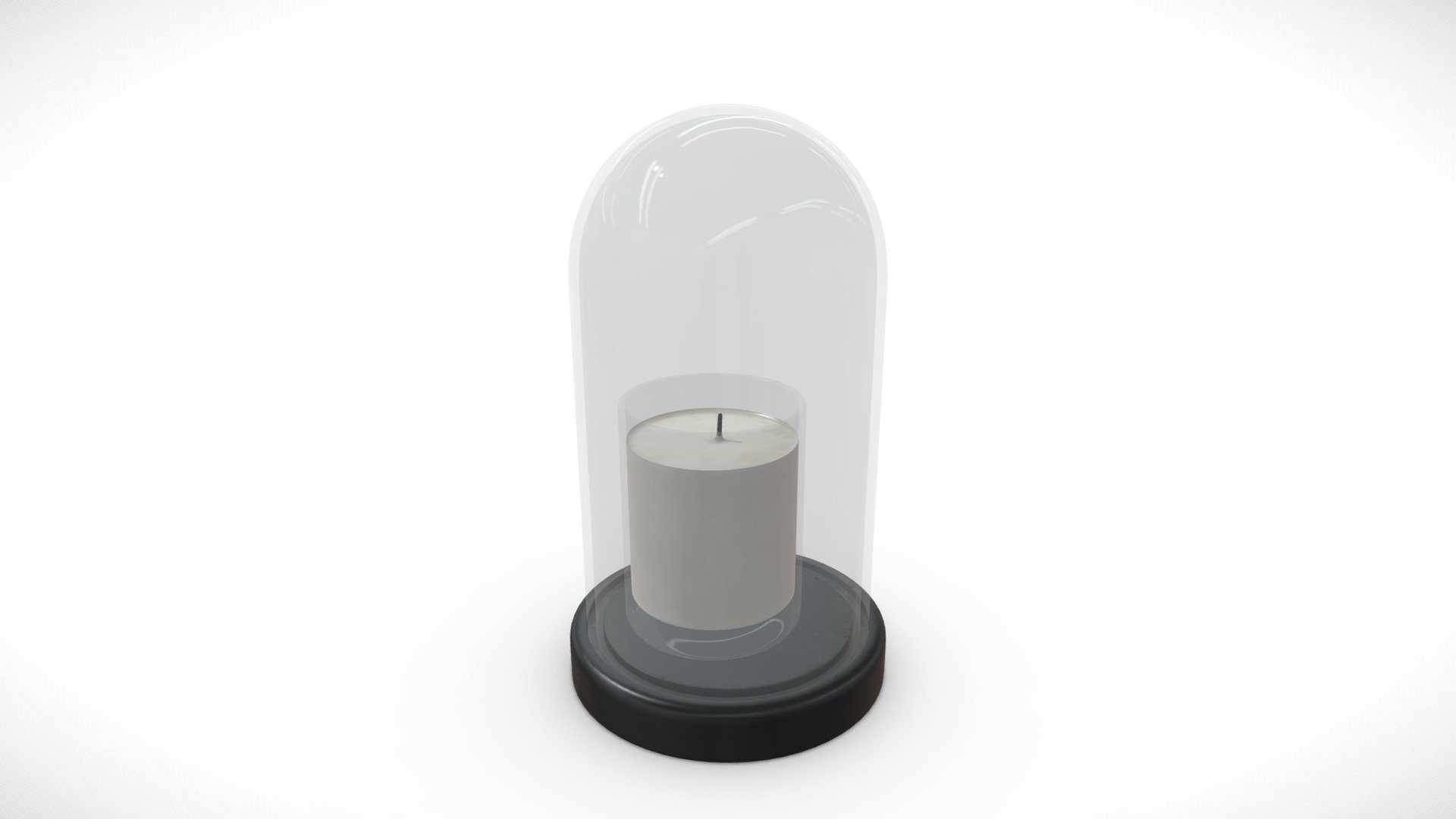 Candle in Glass Dome 3d model