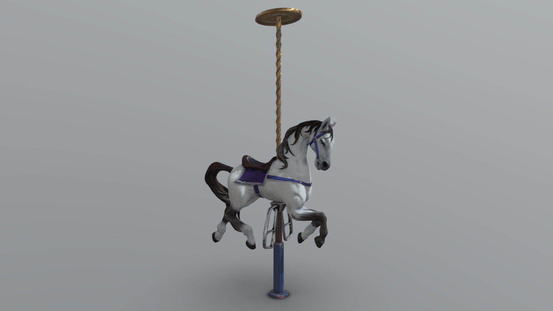 Simple carousel horse 3d model