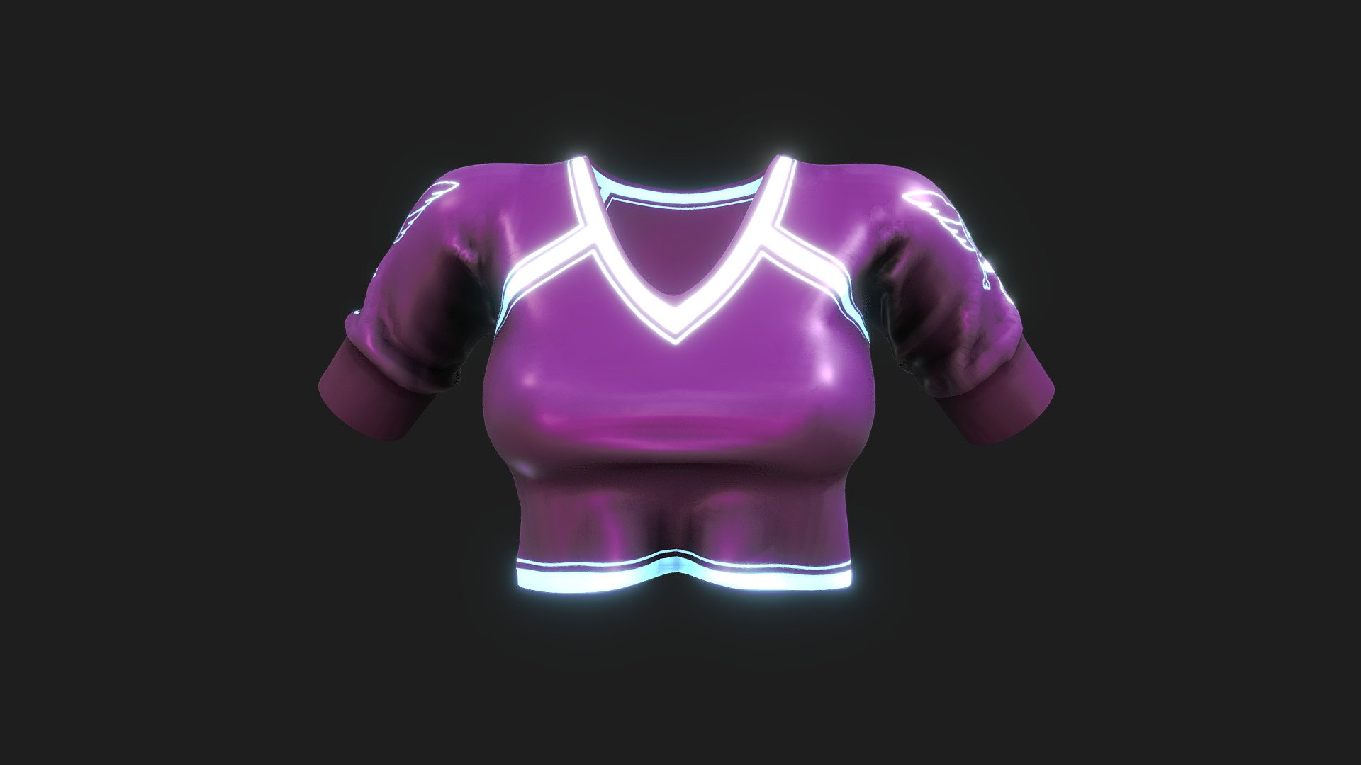 Female Cyber Crop Top 3d model