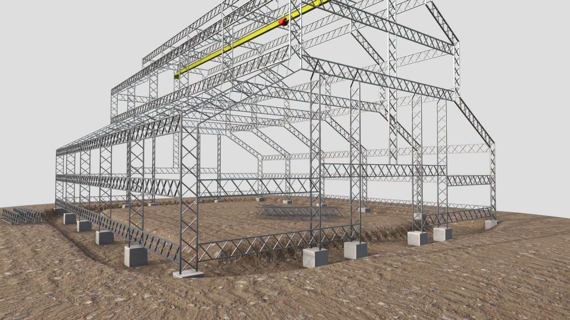 Warehouse Building Construction Site 3d model