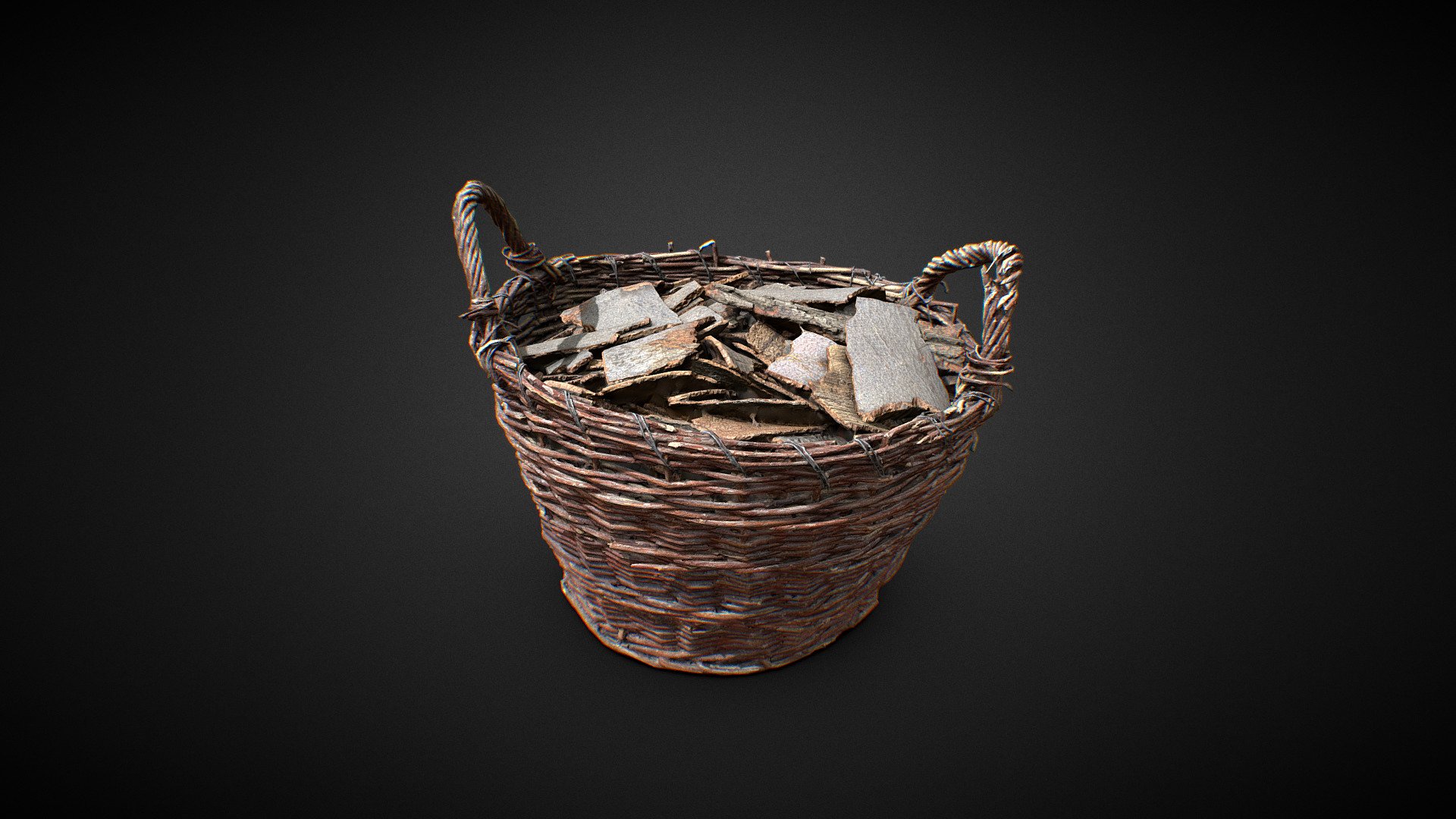 Wicker Basket 3D scan 3d model