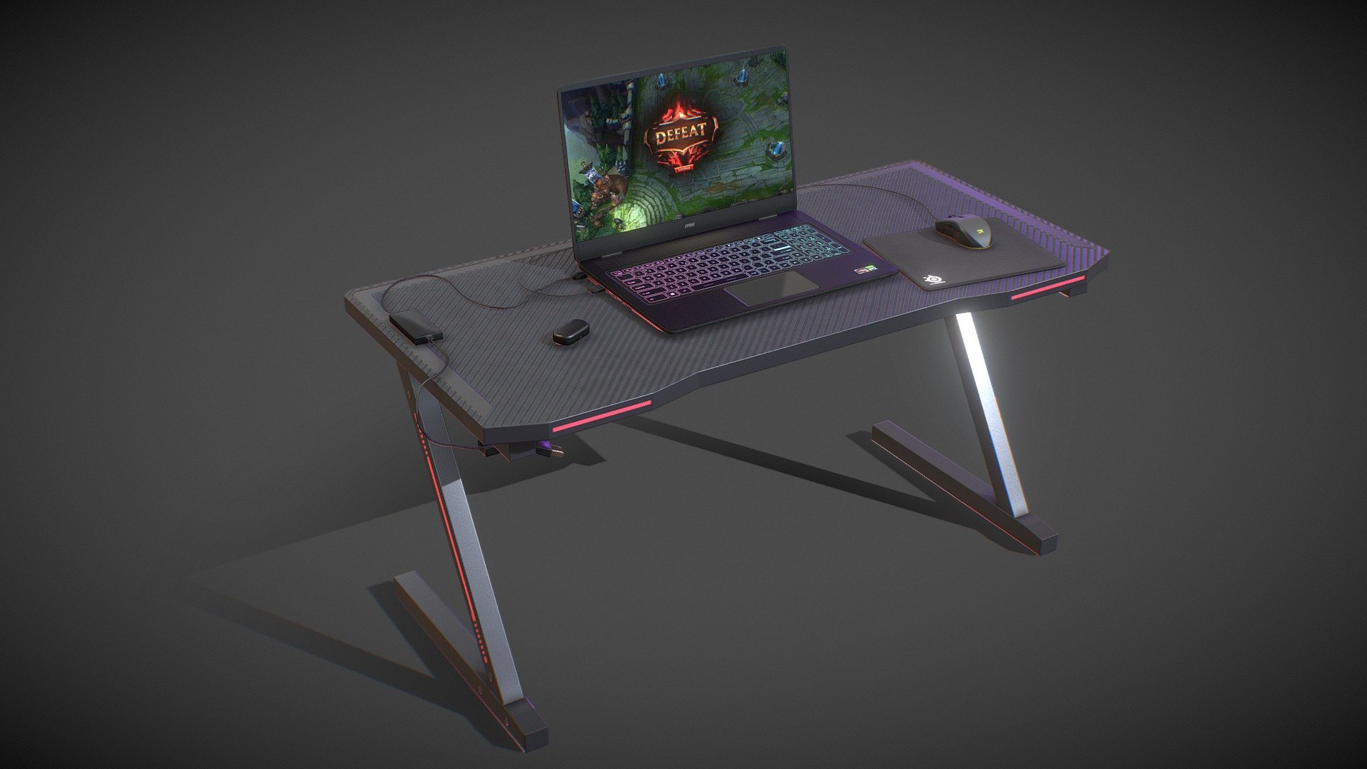 Gaming Desk Pack 3d model